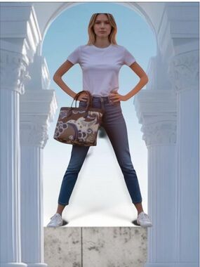 Emilio Pucci Brown and Cream Paisley Tote